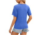 thumbnail image 3 of FAIWAD Women's Plus Size Summer Tops Short Sleeve Round Neck Side Split Button Casual Tunic Tops, 3 of 6