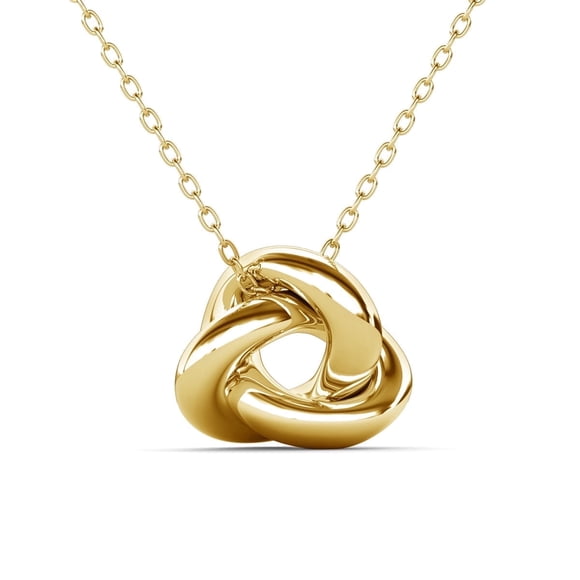 Cate & Chloe Ashley Collier Pendentif Nœud Plaqué Or Jaune 18k, Cadeau pour Femmes
