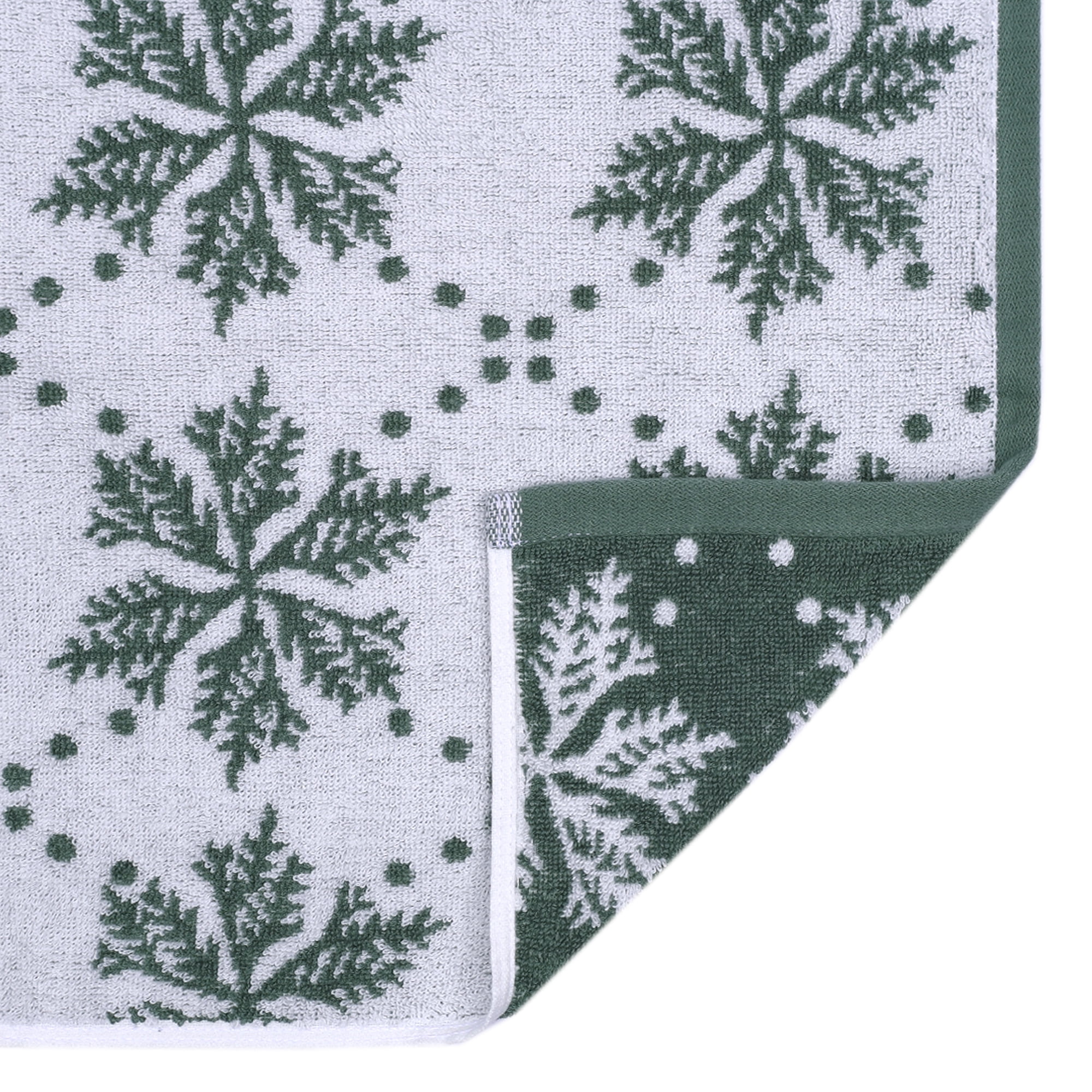 Holiday Time 100% Cotton Jacquard Hand Towels, Snowflake Pattern, 2-Piece Set, 16 x 26 in