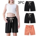 thumbnail image 2 of Rbaofujie Girls's Knee-Length Casual Shorts with Elastic Waist Drawstring, 2 of 9