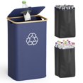 thumbnail image 1 of SpaceAid Recycling Bin for Kitchen 26 Gallon, 100L Recycle Bin with Lid and 2 Reusable Inner Bags, for Bottle Can Glass Plastic Stickers, Blue, 1 of 6
