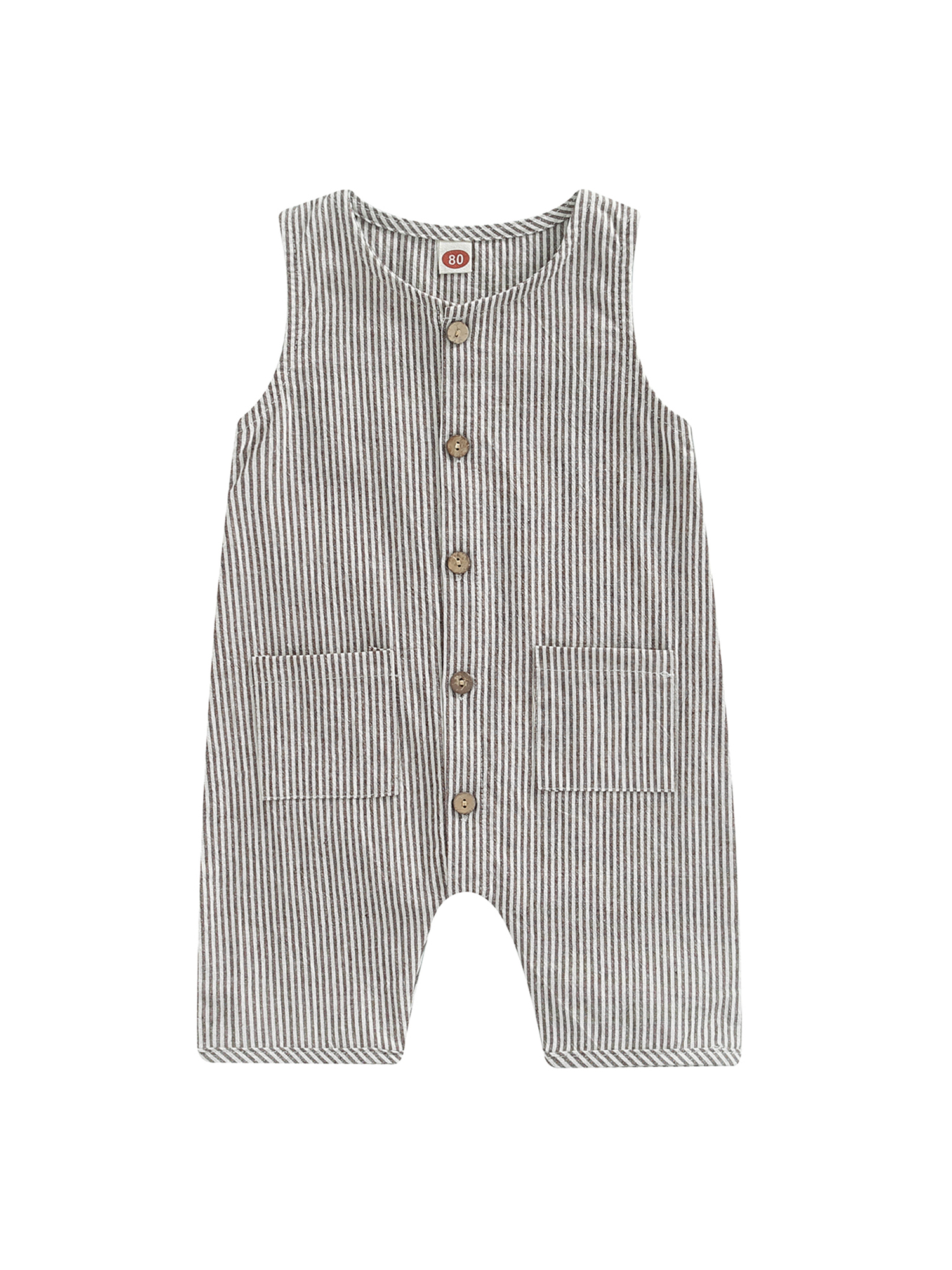 Faithtur Combinaison pour Bébé Garçon Fille, Col Rond Sans Manches Boutonnée une Pièce pour Tout-Petit de 0-3 Ans