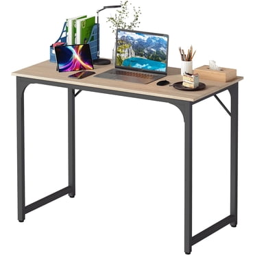 BestOffice Modern Computer Desk for Home Office, Writing Study Table with Metal Frame, White