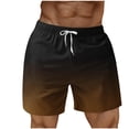 thumbnail image 1 of RKSTN Swim Shorts for Mens Gradient Print Ultra Plus Size Color Blocking Elastic Waist Drawstring Casual Versatile Beach Vacation Board Shorts with Pockets, 1 of 4