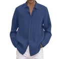 thumbnail image 1 of Kcodviy Homme Été Uni Décontracté Chemises Western Hommes Grande Taille Chemise Ample Chemise Dragon Hommes Col Rabattu Combinaison Homme Chemise à Manches Longues, 1 of 5