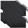 thumbnail image 1 of Aspire 20 Pack Black Waterproof Zipper File Bags Pencil Pouches 9 1/4 x 4 1/2 Inches, 1 of 7