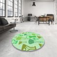 thumbnail image 4 of Ahgly Tapis Rectangulaire Lavable en Machine Vert Transitionnel, 5 Pieds x 7 Pieds, 4 of 7