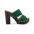 thumbnail image 3 of BLISSFUL STEP Women's Platform High Block Heel Slides Sandals Green (Size 9.5), 3 of 6