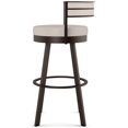thumbnail image 3 of Amisco Browser 26 in. Swivel Counter Stool - Cream Faux Leather / Dark Brown Metal, 3 of 9