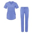 thumbnail image 1 of Adar Pro Scrub Set For Women - Modern V-Neck Scrub Top & Tailored Yoga Scrub Pants, 1 of 7