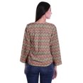 thumbnail image 4 of Moomaya Haut à Manches Longues Imprimé avec Patte de Boutonnage, Col Rond, Tunique d'Été Décontractée pour Femme, 4 of 5