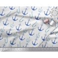 thumbnail image 3 of Soimoi White polyester Crepe Fabric Anchor Hook Nautical Printed Fabric 1 Yard 52 Inch Wide, 3 of 3