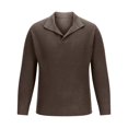 thumbnail image 3 of Rbaofujie Chandail pour Hommes Mode pour Hommes Col en V Chaud Extérieur Manches Longues Chandail Tricoté Haut Col en V Chandail Brun Chandails de Course pour Hommes, 3 of 5