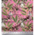 thumbnail image 1 of Soimoi Poly Georgette Fabric Leaves & Lemur Animal Fabric Prints by Yard 42 Inch Wide, 1 of 3