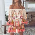 thumbnail image 2 of Ketyyh-chn99 Robe T-Shirt 2024 Robe Évasée à Fleurs Robe Bohème à Fleurs pour Femme Portefeuille Col en V Manches Courtes Ceinturée Ourlet à Volants Ligne A Fluide Robes Maxi Rose,2TG, 2 of 5
