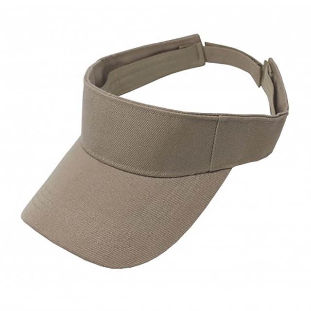 12 Pack Sun Visor Adjustable Cap Hat Athletic Wear - One Dozen (Khaki)
