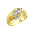 thumbnail image 3 of RYLOS Mens Rings Yellow Gold Plated Silver Ring 6X4MM Oval Shape Gemstone & Diamond Ring White Topaz April Birthstone Rings For Men Men's Rings, Silver Rings Size 12, 3 of 7