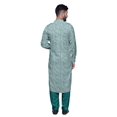 thumbnail image 5 of Atasi Printed Pathani Kurta With Salwar For Men Indian Summer Ethnic Set, 5 of 5