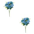 thumbnail image 1 of ziyahi Artificial Flower Bouquet Home Silk Cloth Decor Wedding Party Fake Flower blue 2Set, 1 of 6