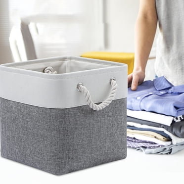 TopLLC Cotton And Hemp Storage Basket With No Cover, Foldable Fabric Storage Basket, Household Toy And Clothing Storage Box