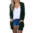 thumbnail image 1 of AherBiu Womens Cardigan Tops Long Sleeve Open Front Mid-Long Outwear with Pockets Spring Clothes, 1 of 6
