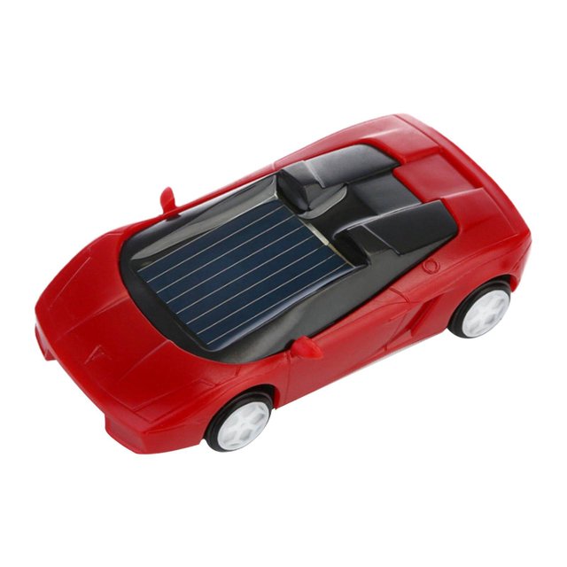 ziyahi 1x Mini Vehicle Gadget Collectible Solar Powered Car for Training Kids Red