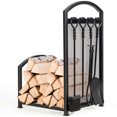 thumbnail image 1 of Costway Firewood Log Rack with 4 Tools Set Firewood Holders for Fireplace Indoor Outdoor, 1 of 10