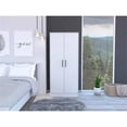 thumbnail image 2 of FM FURNITURE Rio 2-Door Wood Armoire with 1-Cabinet & One Hidden Drawer in White, 2 of 9