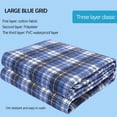 thumbnail image 2 of Large Multicolor Urine Mats TPU Waterproof Cotton TPU Waterproof Washable Incontinence Pad Foldable Diaper Absorbent Mattress Nappy Bed Sheets Blue Plaid2, 2 of 6