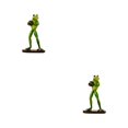 thumbnail image 2 of VONKY Home Decor Accent Handmade Frog Figurine Green Unique Style Home Decoration Rugby Frog 2Set, 2 of 6