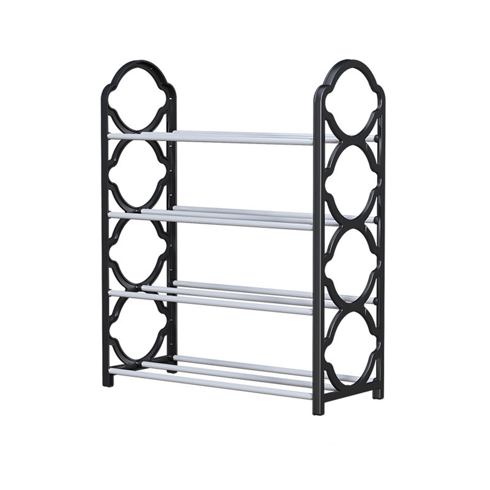 Aqestyerly Shoe Rack Shoe Rack Storage Organizer With 4 Tiers Metal Shelves For Bedroom Closet Entry Dorm Room HWRETIE HWRETIE