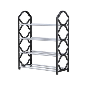 Aqestyerly Shoe Rack Shoe Rack Storage Organizer With 4 Tiers Metal Shelves For Bedroom Closet Entry Dorm Room HWRETIE HWRETIE