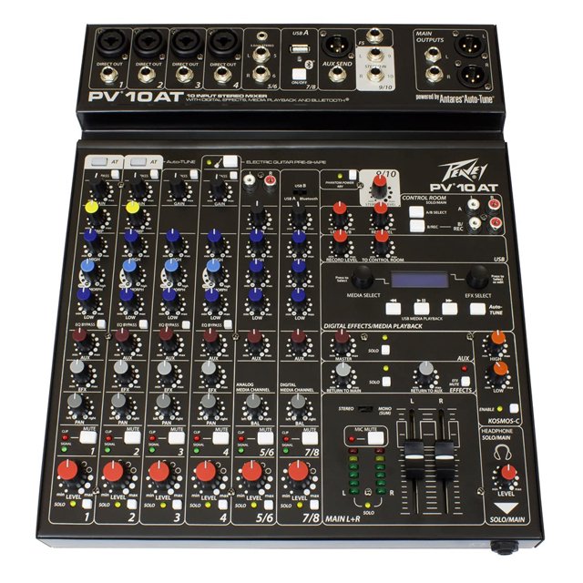 Peavey 3612610 PV 10 à 10 Canaux Bluetooth Syntonisation Automatique USB Audio Mélangeur Compact