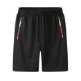 thumbnail image 4 of Hurxie Deals Mens Casual Shorts Solid Color Drawstring Athletic Short Pants with Pocket Black,L, 4 of 6