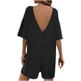 thumbnail image 4 of Yanlir 2025 Spring Summer Rompers for Womens Casual Rompers Adjustable Shorts Overalls Loose Jumpsuits Summer Outfits with Pockets(Dark Gray,L), 4 of 8