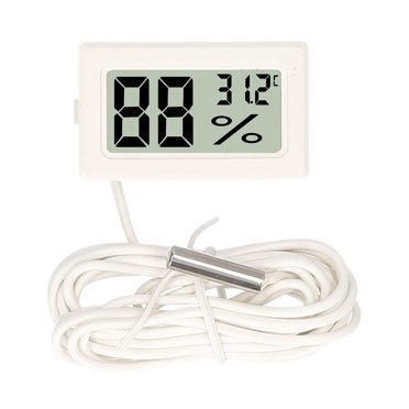 Generic Digital LCD Thermometer for Aquarium, Refrigerator, and Reptile Tanks with Waterproof Probe, White, Battery Not Included