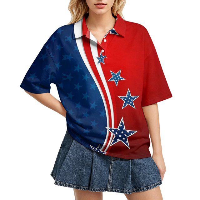 Sewkxo Polo à Manches Courtes pour Femmes, Col Oversize, T-Shirt à Enfiler Y2k, Décontracté, Ample, Mode Urbaine, Chandail de Rugby, Rouge Foncé 2TG