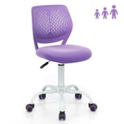 Costway  Kids Adjustable Mesh Chair with Ventilated PP Back & Soft Seat Cushion Purple