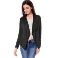 thumbnail image 3 of INSPIRE CHIC Veste en Faux Suède pour Femme à Manches Longues, devant Drapé, Vestes de Moto, 3 of 6