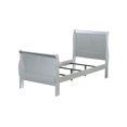 thumbnail image 1 of ACME Louis Philippe III Twin Bed (FB 34"H) in Platinum, 1 of 3
