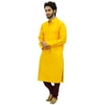 thumbnail image 4 of Atasi Ethnic Men's Yellow Kurta Pyjama Set Bollywood Designer Shirt-XXX-Large, 4 of 6