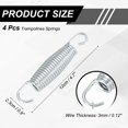 thumbnail image 2 of Uxcell Ressorts pour Trampolines, 4 Pcs et Acier au Carbone et Ressort d'Extension pour Rebondisseur de Mise en Forme de 4,7 Pouces, Accessoires de Remplacement Robustes pour Trampolines Universels, 2 of 6