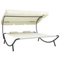 thumbnail image 1 of vidaXL Outdoor Lounge Bed with Canopy and Pillows Cream White, 1 of 5