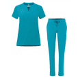 thumbnail image 2 of Adar Addition Go-Higher Scrub Set For Women - Notched V-Neck Scrub Top & Skinny Cargo Scrub Pants, 2 of 8