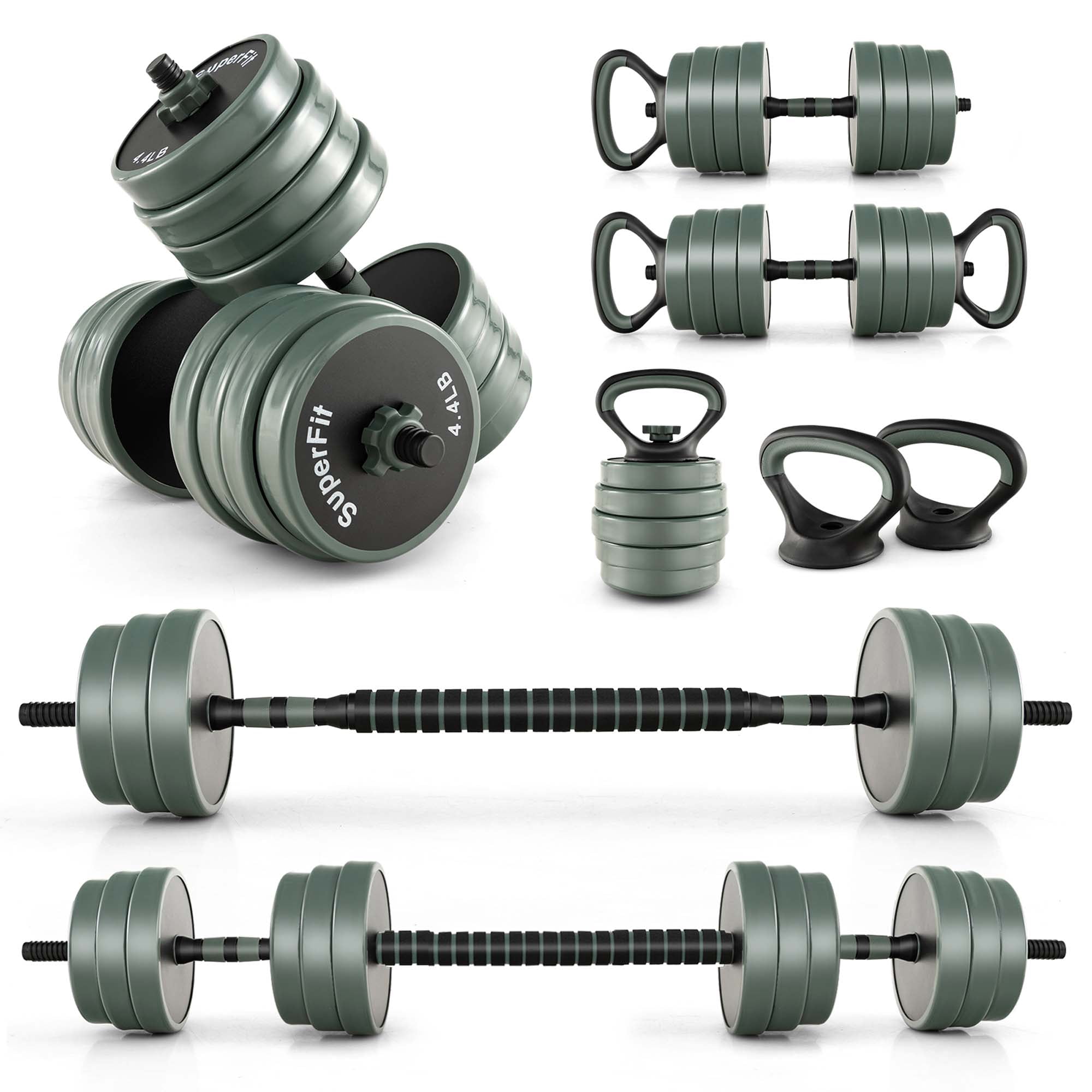 Superfit 4 in 1 Adjustable Weight Dumbbell Set 92lbs Free Weight Set withConnector Home Gym