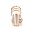 thumbnail image 2 of BLISSFUL STEP Women's Slingback Block Heel Ankle Strap Sandals Rose Gold 8, 2 of 8