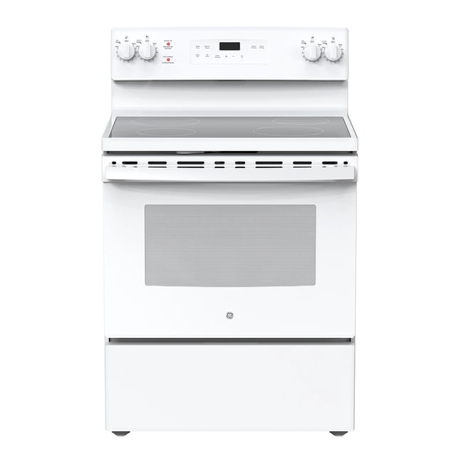 GE 30" Electric Freestanding Range with Storage Drawer White JCB630DKWW