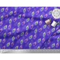 thumbnail image 2 of Soimoi Blue Poly Georgette Fabric Peacock Feather Print Fabric by the Yard 52 Inch Wide, 2 of 3