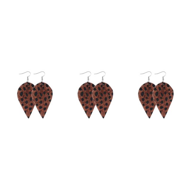 QualitChoice Leopard Print Earrings Body Decoration Water Drop Ear Dangles Birthday Gift Type 16 3Set
