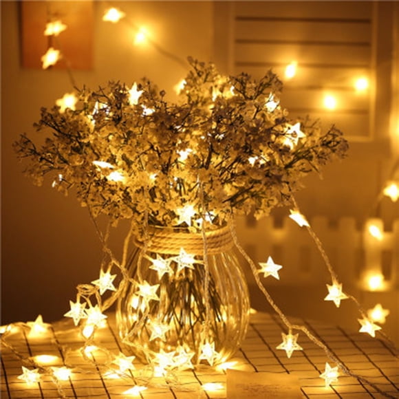 Peroptimist LED String Lights, Mini Star Christmas Light, Battery Operated Star/Snowflake String Lights Indoor/Outdoor Festival Lights for Christmas Party Decor